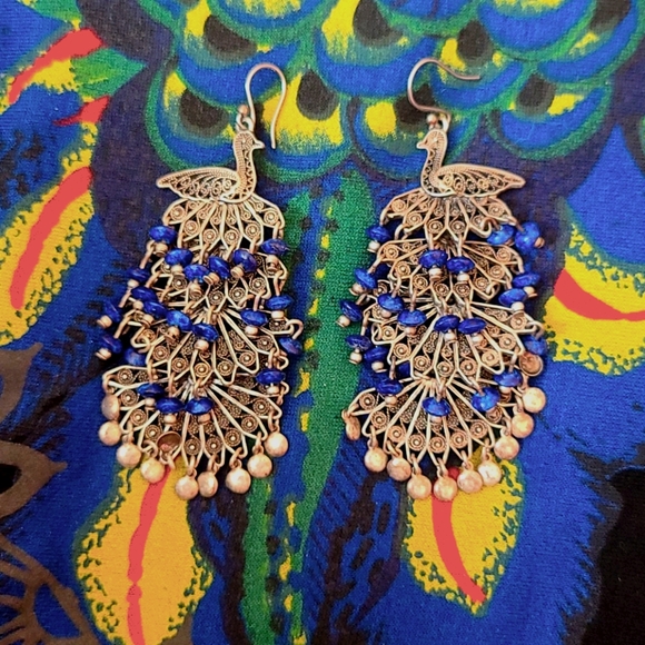 Fabulous Peacock Earrings - Picture 2 of 9